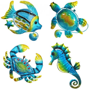 Tropical Sea Turtle Seahorse Crab Fish Wall Decor